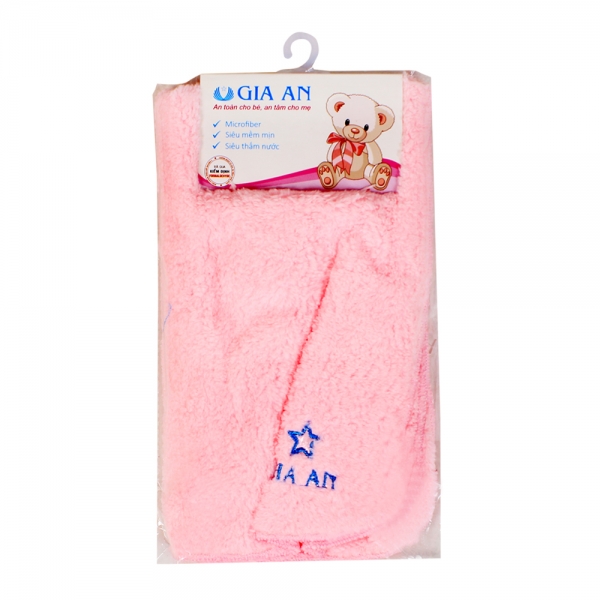 Khăn microfiber siêu mềm Gia An, 28x48 cm, hồng