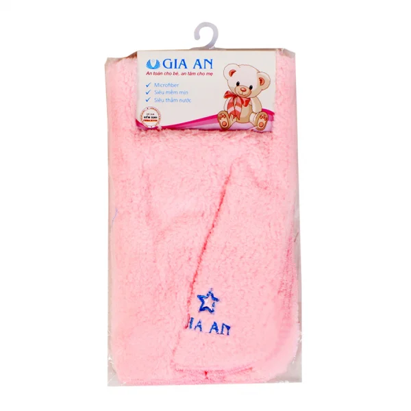 Khăn microfiber siêu mềm Gia An, 28x48 cm, hồng