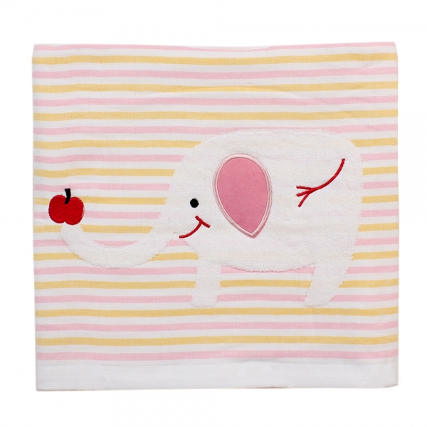Khăn 2 lớp cao cấp in hình con voi xanh Gia An, 70x140 cm