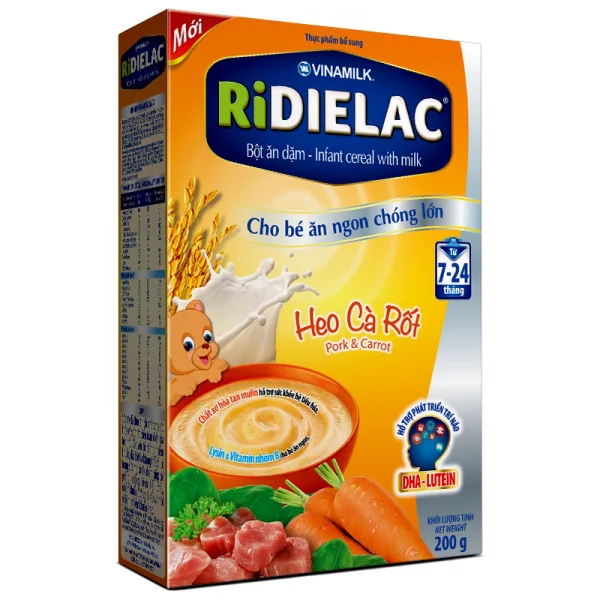 Bột ăn dặm Vinamilk Ridielac heo cà rốt, 200g