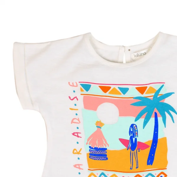 Áo thun bé gái tay ngắn Laluna G096004