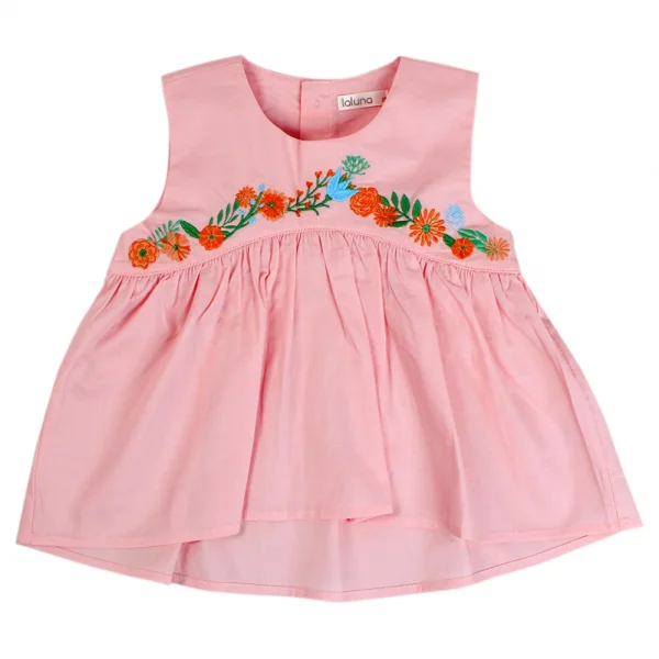 Áo vải bé gái sát nách Laluna G096017