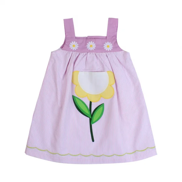 Đầm vải bé gái Laluna G126051 Hồng