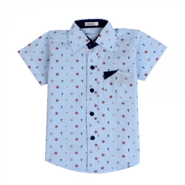 Áo vải bé trai tay ngắn Laluna B126026
