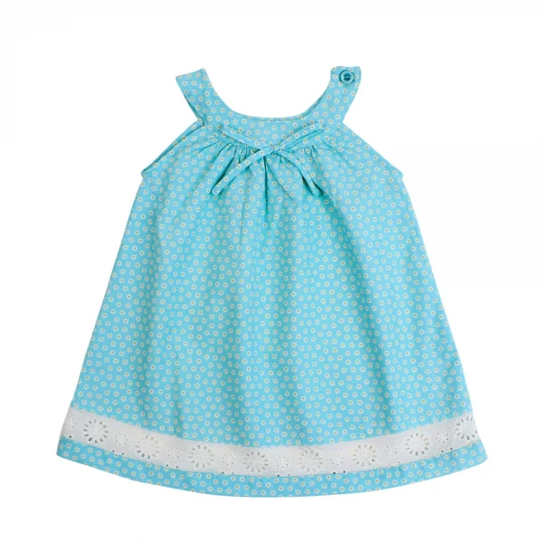 Đầm vải bé gái Laluna  G106002 Xanh