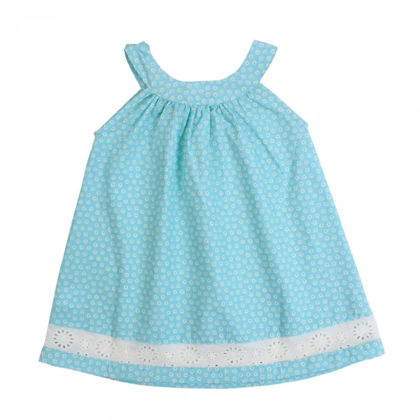 Đầm vải bé gái Laluna  G106002 Xanh