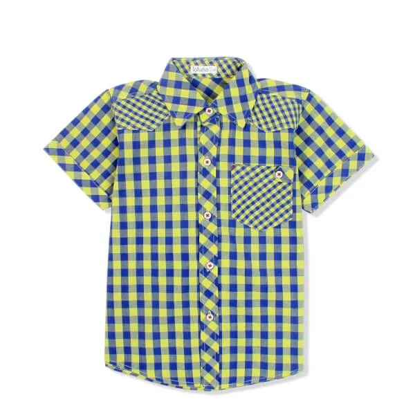 Áo vải bé trai tay ngắn Laluna B126055