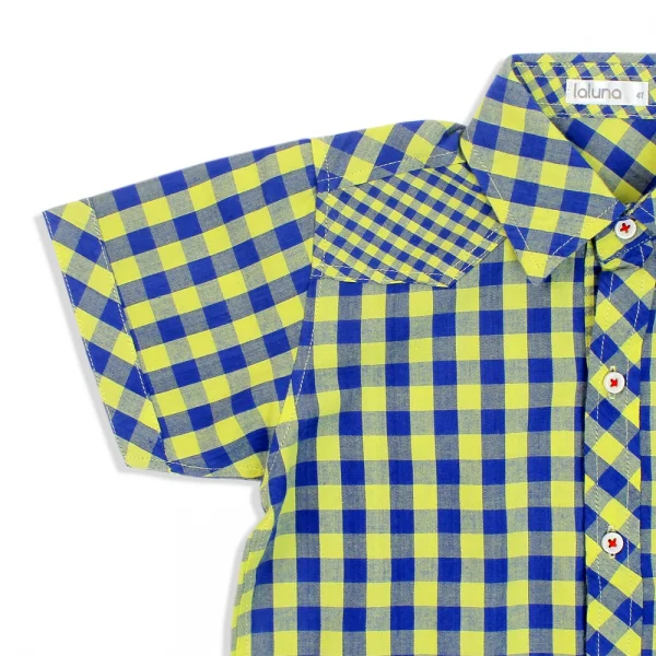 Áo vải bé trai tay ngắn Laluna B126055