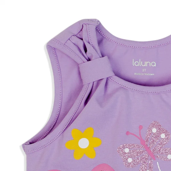 Áo thun bé gái tay ngắn Laluna G037010 Tím