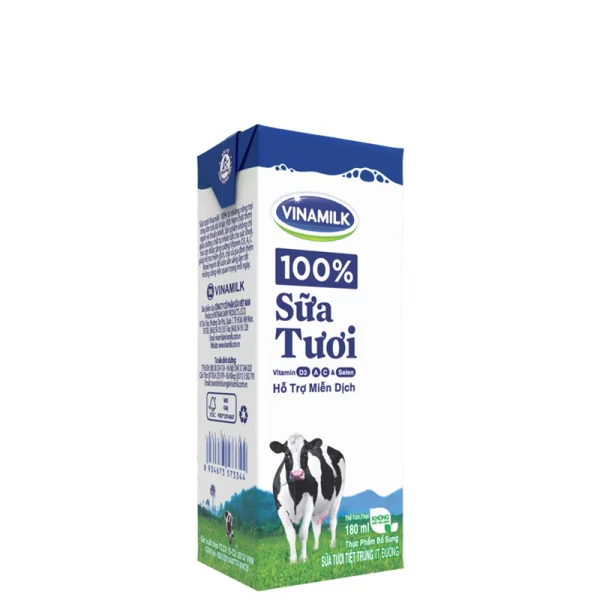 Sữa tươi tiệt trùng ít đường Vinamilk 180ml