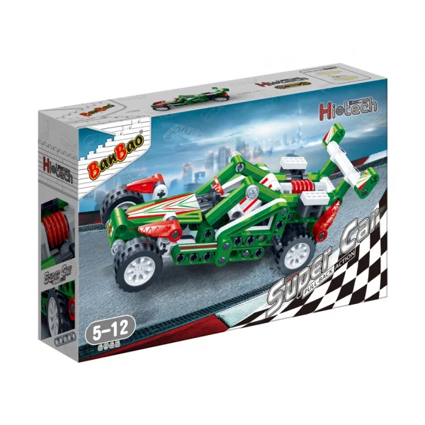 Bộ lắp ráp xe đua chinh phục đẩy trớn - tia chớp xanh lá 6965 (Banbao)