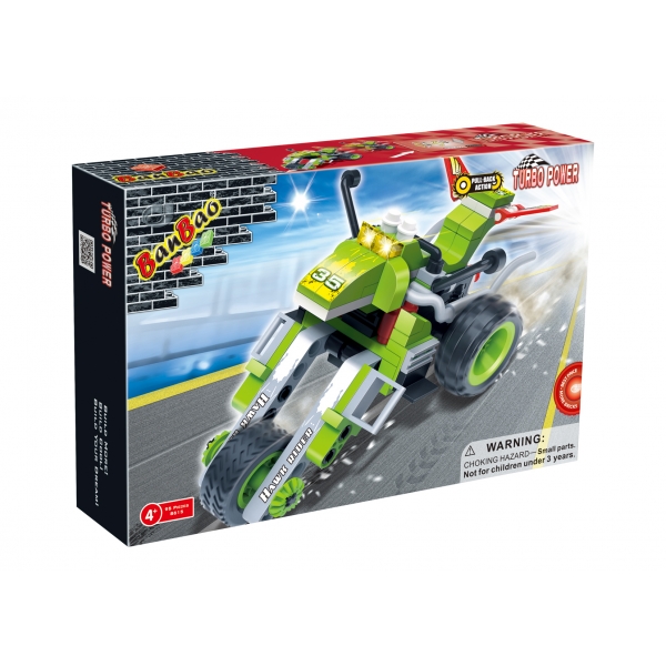 Bộ lắp ráp siêu xe đẩy trớn (moto xanh) 8615 (Banbao)