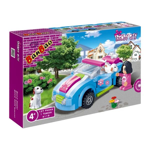 Bộ lắp ráp Thành phố thời đại - Xe mini cún yêu 6119 (Banbao)
