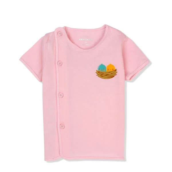 Set 2 Áo sơ sinh cài chéo tay ngắn Concung SGL Hồng