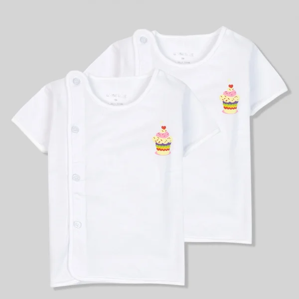 Set 2 Áo sơ sinh cài chéo tay ngắn Concung SGL Trắng