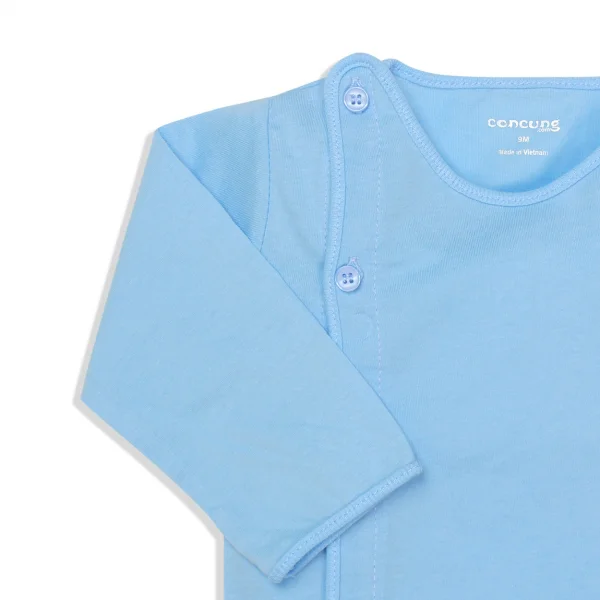 Set 2 Áo sơ sinh cài chéo tay dài Concung SGL Xanh