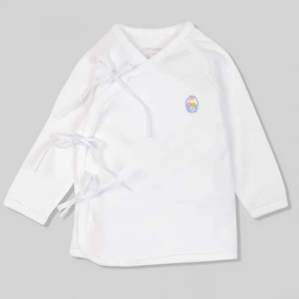 Set 2 Áo sơ sinh cột dây tay dài Concung CR Trắng