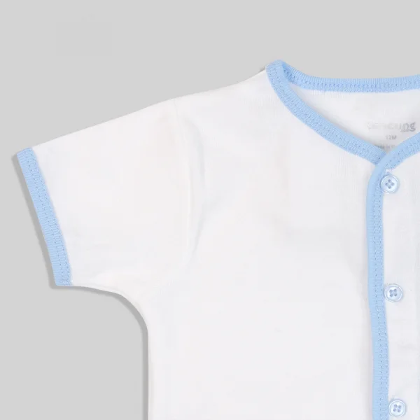 Set 2 Áo sơ sinh cài giữa tay ngắn Concung CR Viền xanh