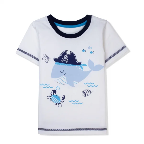 Áo thun bé trai tay ngắn Concung B057035 Trắng