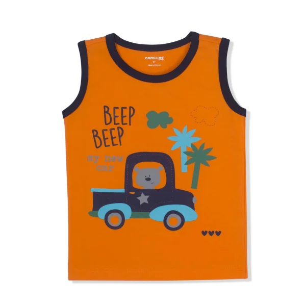 Áo thun bé trai sát nách Concung B057041 Cam