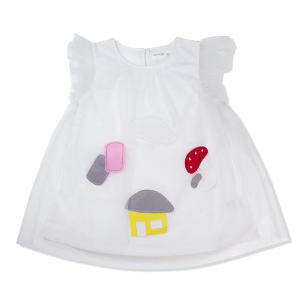 Đầm vải bé gái Concung G067006 Trắng