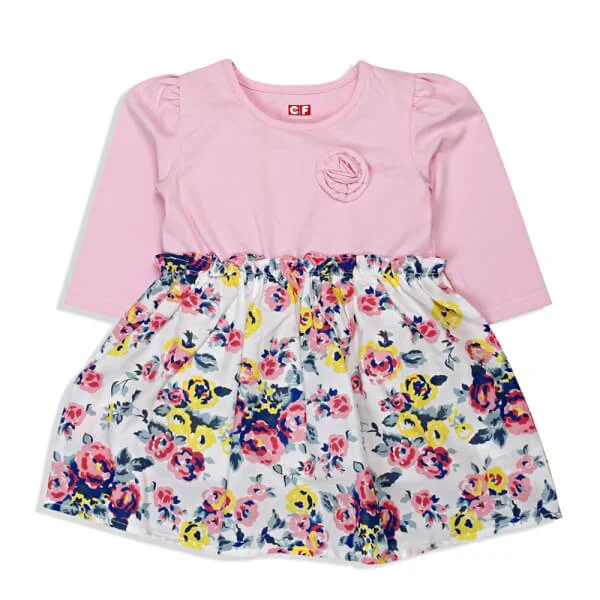 Đầm thun bé gái CF G018055 Hồng