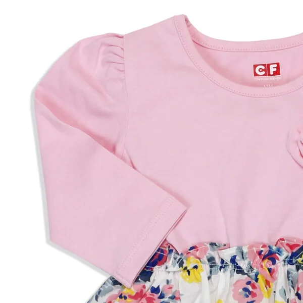 Đầm thun bé gái CF G018055 Hồng