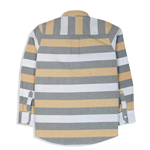 Áo vải bé trai tay dài CF B048015 Sọc vàng