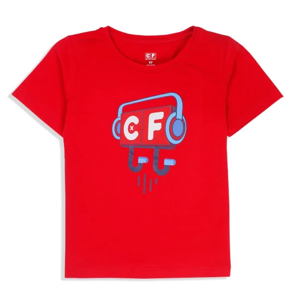 Áo thun nốt nhạc trẻ em tay ngắn CF B058027 Đỏ