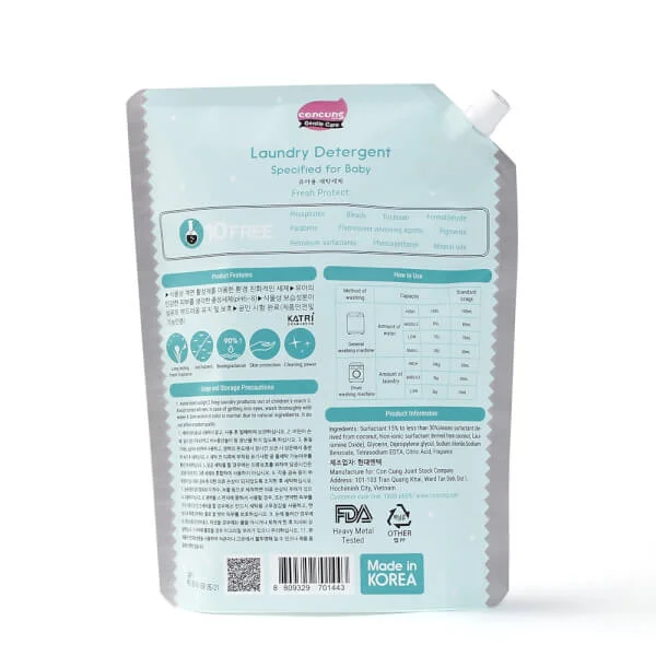 Nước giặt Hàn Quốc ConCung Gentle Care hương tươi mát, túi 2L