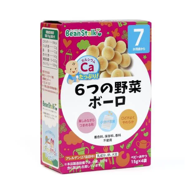 Bánh trứng bolo 6 vị rau Beanstalk Nhật, 60g