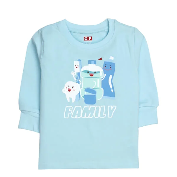 Bộ thun bé trai dài CF B058001 Xanh