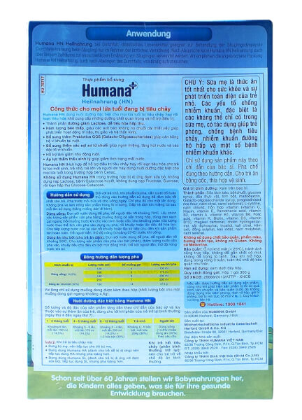 Thực phẩm bổ sung Humana HN (Rối loạn tiêu hóa) 300g