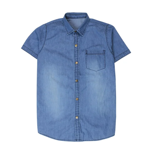Áo sơ mi Jeans bé trai tay ngắn CF B068028 Xanh jean