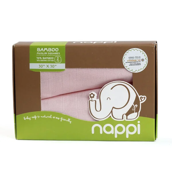 Khăn sợi tre  Nappi 2 chiếc/ hộp 77x77 cm (Hồng)