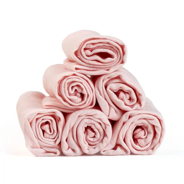 Khăn sữa sợi tre Nappi 6 chiếc/ hộp 30x30 cm (Hồng)