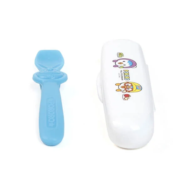 Bộ muỗng silicone Edison Pororo (màu xanh)