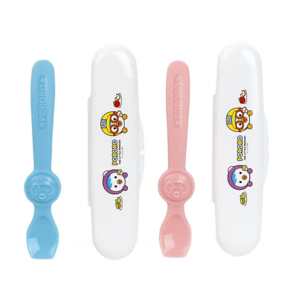 Bộ muỗng silicone Edison Pororo (màu xanh)