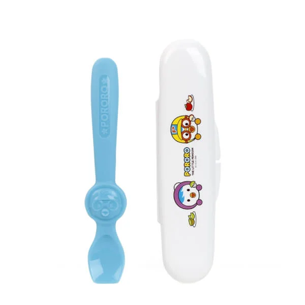 Bộ muỗng silicone Edison Pororo (màu xanh)