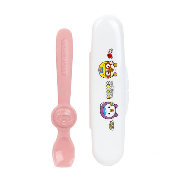 Bộ muỗng silicone Edison Pororo (màu hồng)