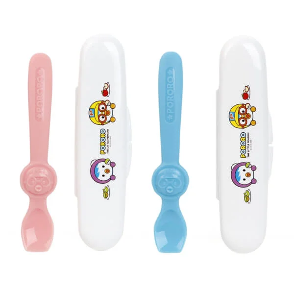 Bộ muỗng silicone Edison Pororo (màu hồng)