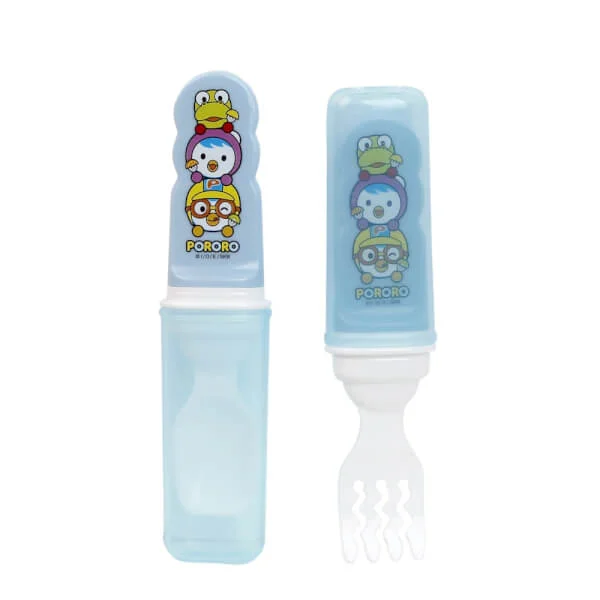 Bộ muỗng nĩa đa năng Edison Pororo (màu xanh)