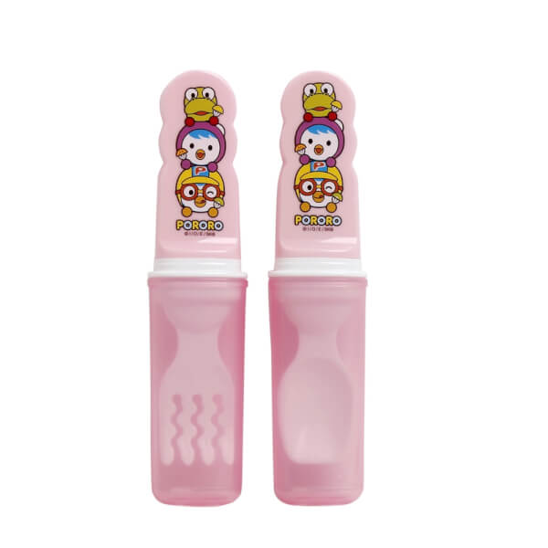 Bộ muỗng nĩa đa năng Edison Pororo (màu hồng)