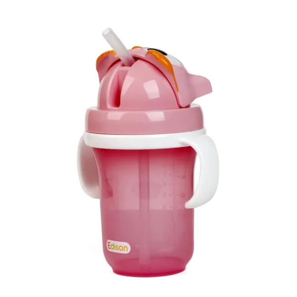 Bình tập uống Edison 3D con cú (màu hồng)