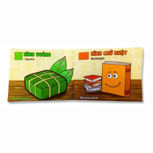 Sách vải kèm gặm nướu chủ đề Hình Khối