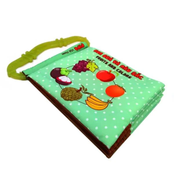 Sách vải kèm gặm nướu chủ đề Hoa Quả Màu Sắc