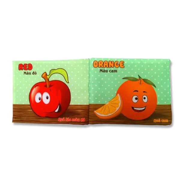 Sách vải kèm gặm nướu chủ đề Hoa Quả Màu Sắc