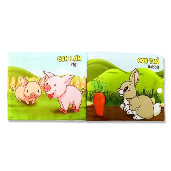 Sách vải kèm gặm nướu chủ đề Động Vật Nuôi