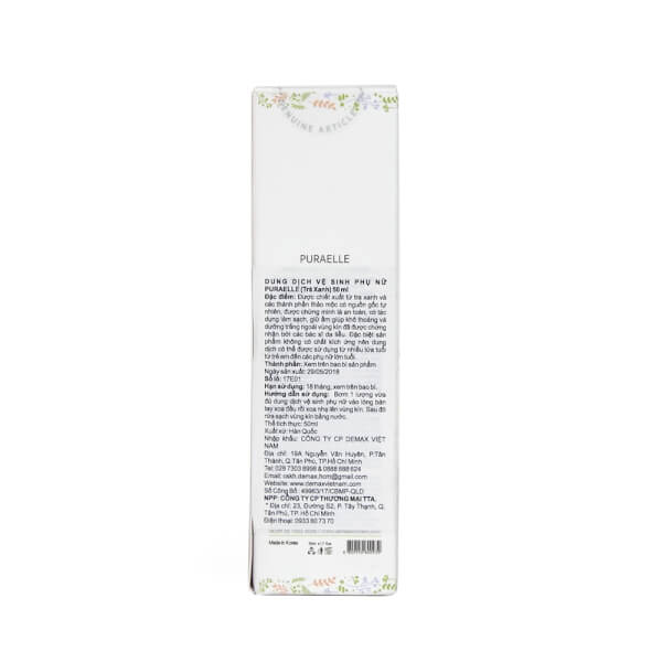 Dung dịch vệ sinh phụ nữ Puraelle trà xanh 50ml