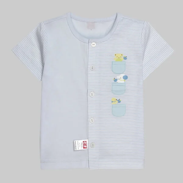 Bộ thun bé trai ngắn CF B068007 Xanh